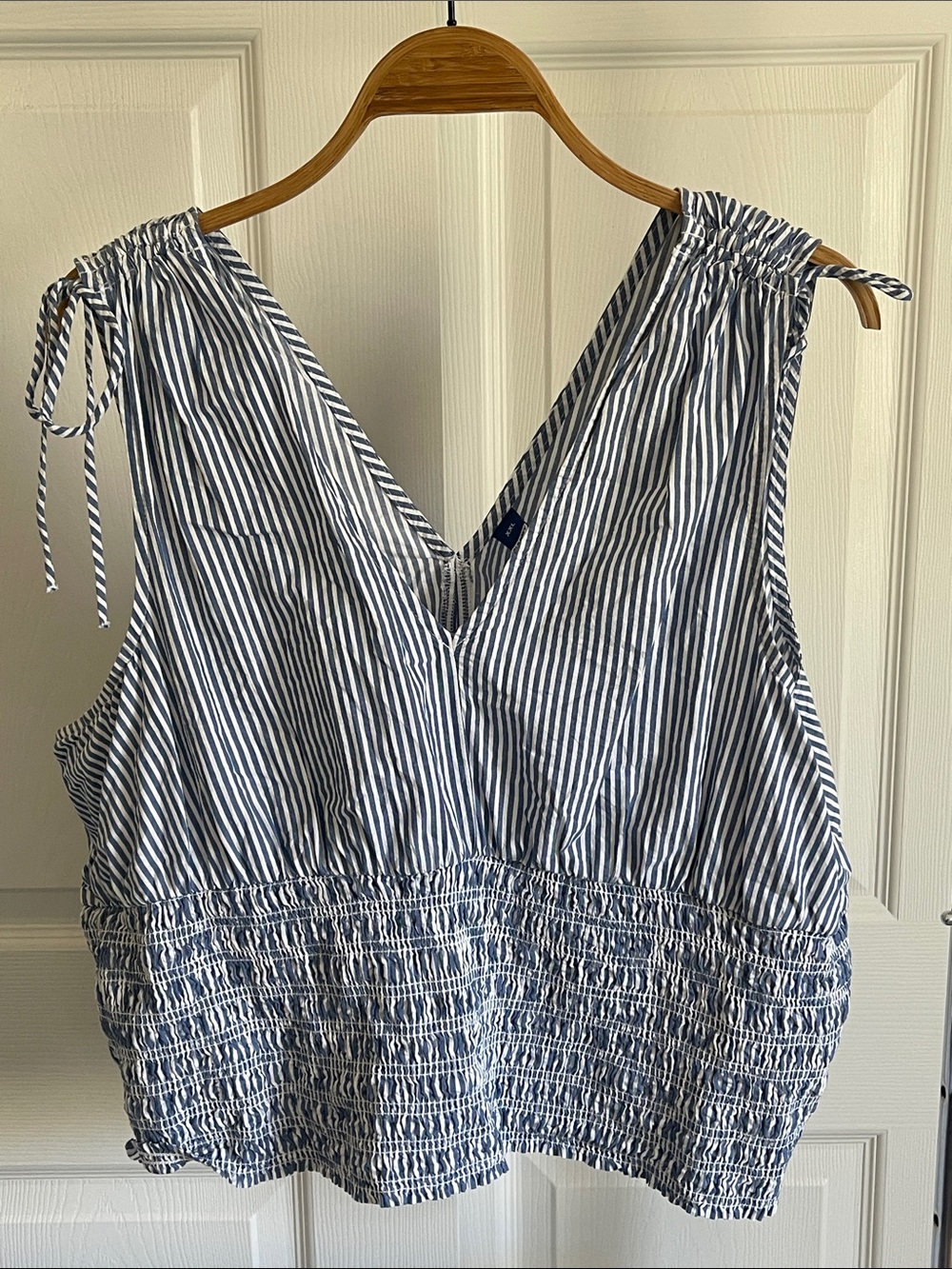 Old Navy Blue and White Striped Sleeveless Top